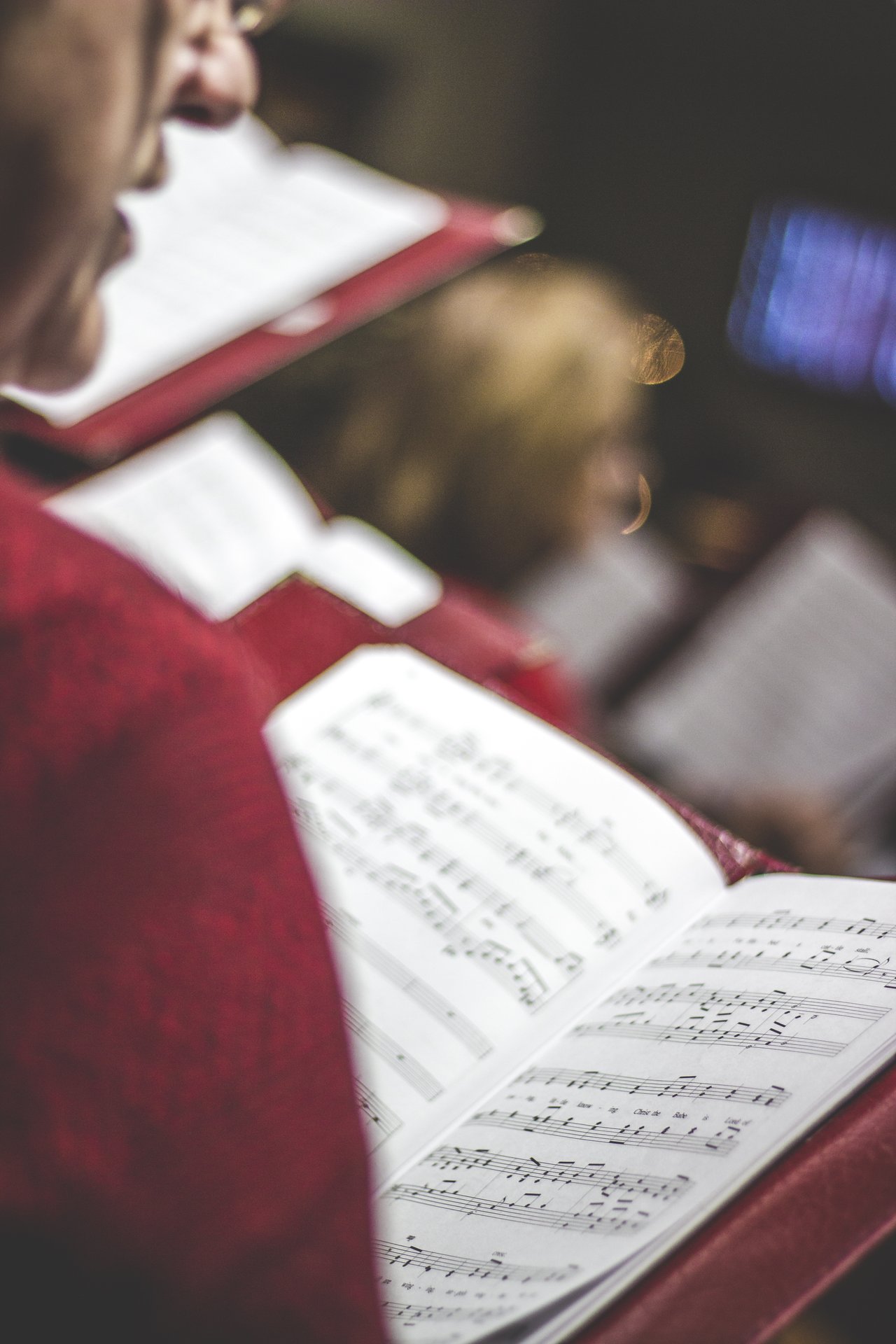 Chorus member singing